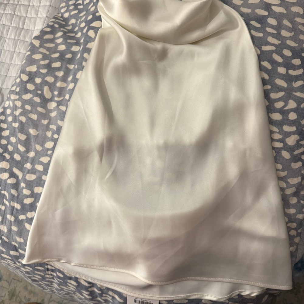 Zara Cream Halter backless silk top NWT